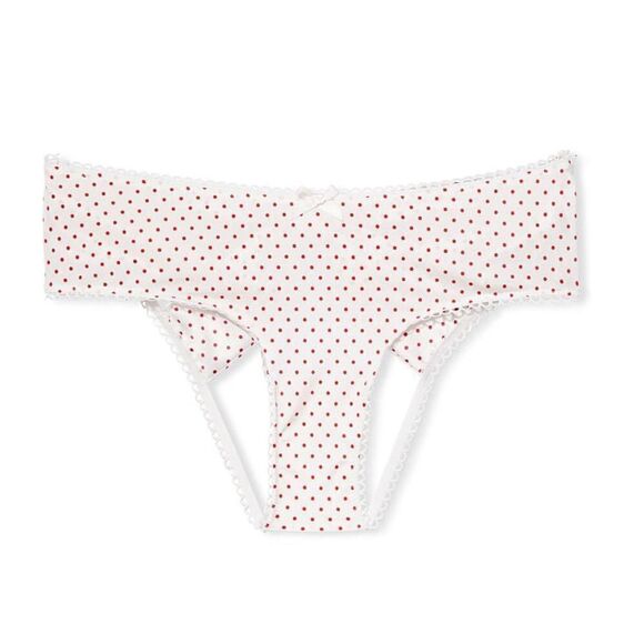 Victorias Secret Very Sexy Bow Cutout open back cheeky panty Mini pin dots print - Picture 5 of 10